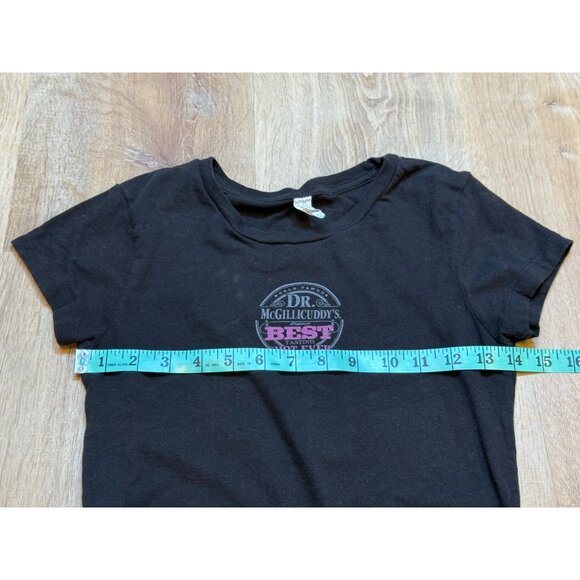 Y2K Dr. Mcgillicuddys Black Short Sleeve Baby Tee Pink Logo S - Picture 5 of 6